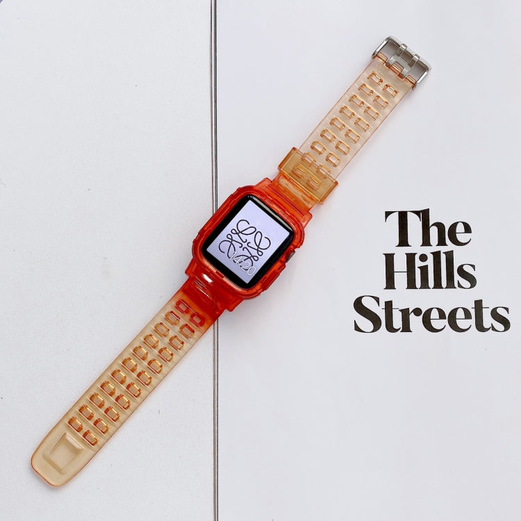 Jelly Gradient Transparent TPU Strap Watchband For Apple Watch Series, 7 41mm / 6&SE&5&4 40mm / 3&2&1 38mm, 7 45mm / 6&SE&5&4 44mm / 3&2&1 42mm