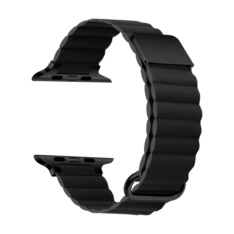 Magnetic Leather Strap Watchband For Apple Watch Series, 7 41mm / 6&SE&5&4 40mm / 3&2&1 38mm, 7 45mm / 6&SE&5&4 44mm / 3&2&1 42mm