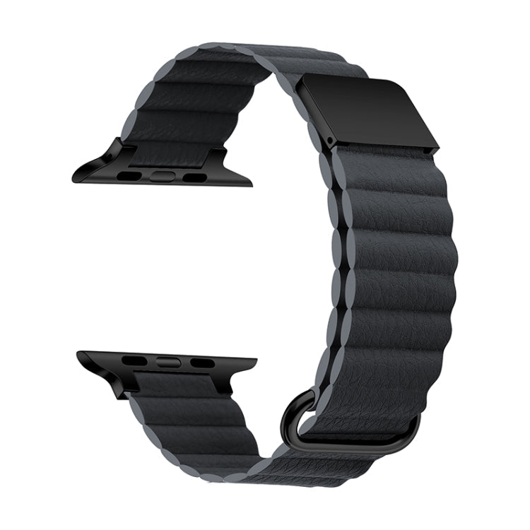 Magnetic Leather Strap Watchband For Apple Watch Series, 7 41mm / 6&SE&5&4 40mm / 3&2&1 38mm, 7 45mm / 6&SE&5&4 44mm / 3&2&1 42mm