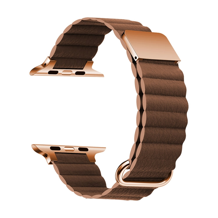 Magnetic Leather Strap Watchband For Apple Watch Series, 7 41mm / 6&SE&5&4 40mm / 3&2&1 38mm, 7 45mm / 6&SE&5&4 44mm / 3&2&1 42mm
