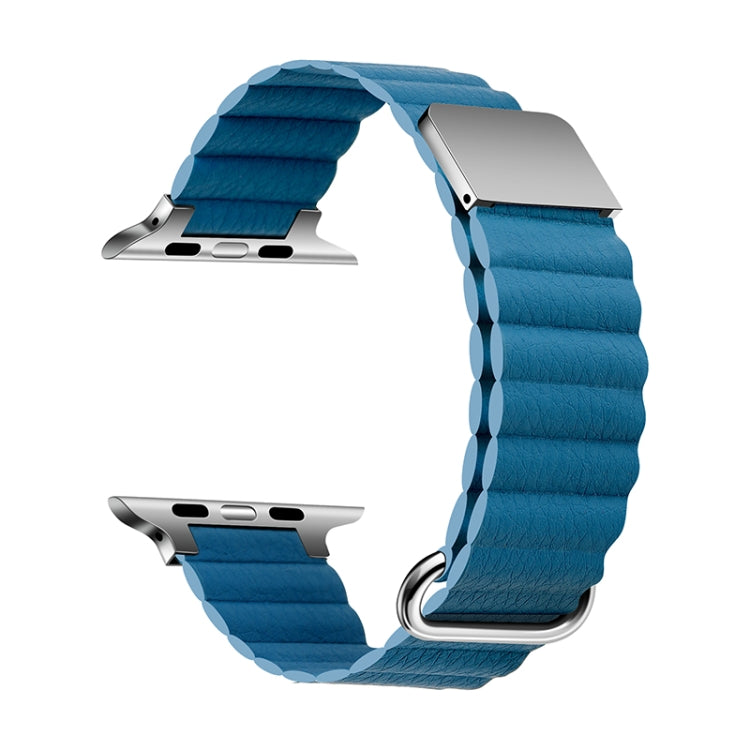 Magnetic Leather Strap Watchband For Apple Watch Series, 7 41mm / 6&SE&5&4 40mm / 3&2&1 38mm, 7 45mm / 6&SE&5&4 44mm / 3&2&1 42mm