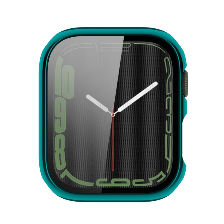 Electroplating Shockproof PC Protective Case with Tempered Glass Film, For Apple Watch Series 9 / 8 / 7 41mm, For Apple Watch Series 9 / 8 / 7 45mm