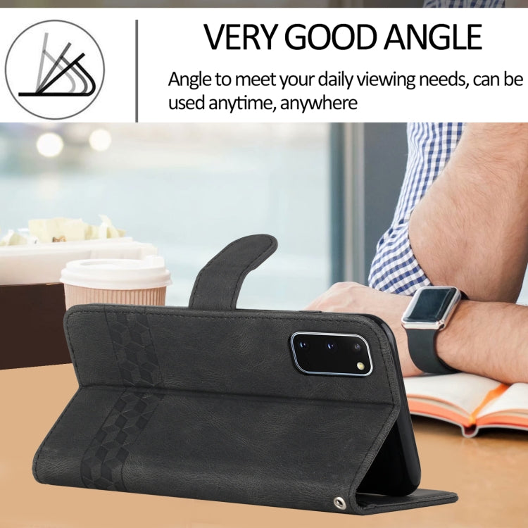 Cubic Skin Feel Flip Leather Phone Case, For Samsung Galaxy S20 FE, For Samsung Galaxy S20+, For Samsung Galaxy S20 Ultra, For Samsung Galaxy S21 5G