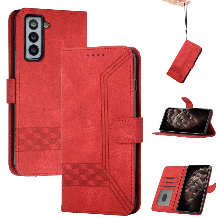 Cubic Skin Feel Flip Leather Phone Case, For Samsung Galaxy S20 FE, For Samsung Galaxy S20+, For Samsung Galaxy S20 Ultra, For Samsung Galaxy S21 5G