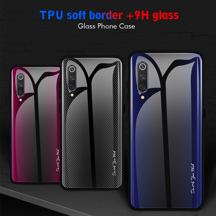 Texture Gradient Glass Protective Case, For Xiaomi 9 SE, For Xiaomi CC9 / A3 Lite