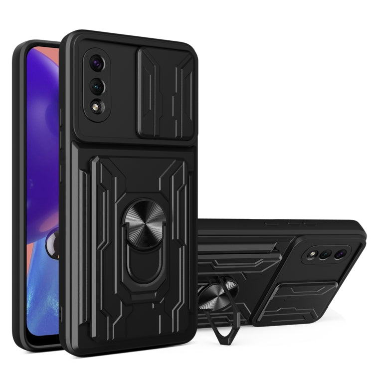 Camera Cover Phone Case with Card Slot & Holder, For Samsung Galaxy A02 / M02, For Samsung Galaxy A32, For Samsung Galaxy S20 FE