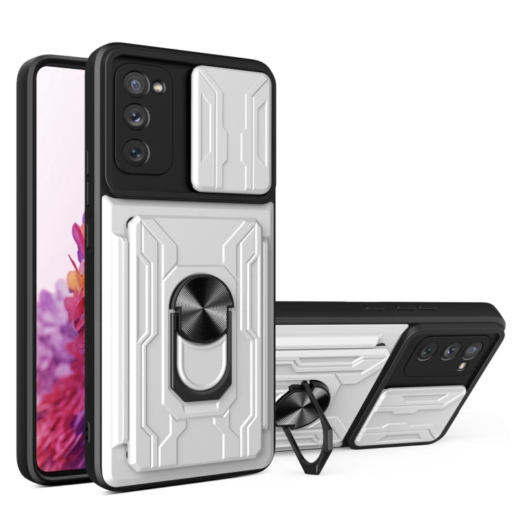 Camera Cover Phone Case with Card Slot & Holder, For Samsung Galaxy A02 / M02, For Samsung Galaxy A32, For Samsung Galaxy S20 FE