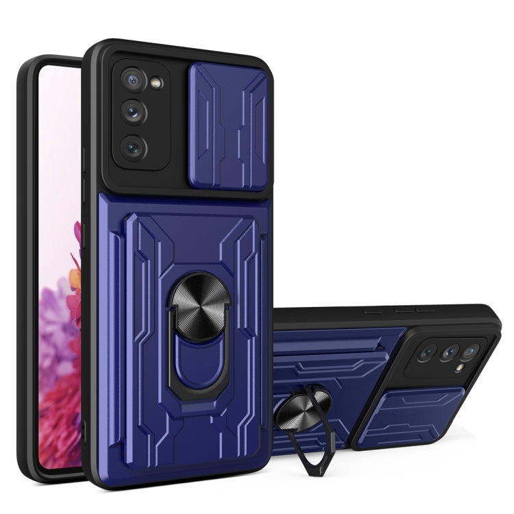 Camera Cover Phone Case with Card Slot & Holder, For Samsung Galaxy A02 / M02, For Samsung Galaxy A32, For Samsung Galaxy S20 FE