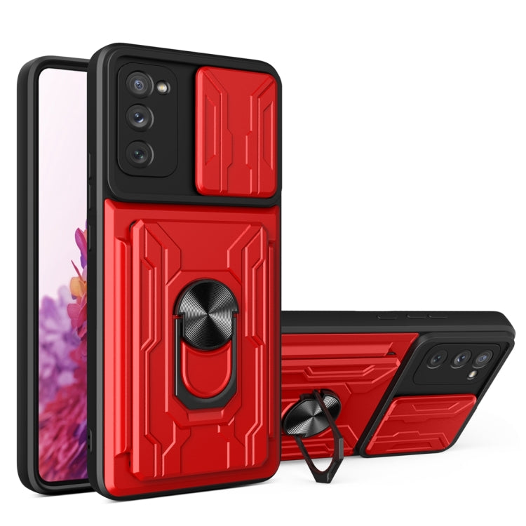 Camera Cover Phone Case with Card Slot & Holder, For Samsung Galaxy A02 / M02, For Samsung Galaxy A32, For Samsung Galaxy S20 FE