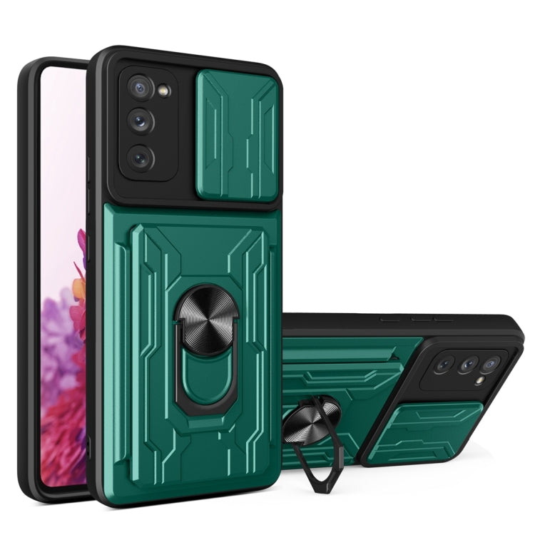 Camera Cover Phone Case with Card Slot & Holder, For Samsung Galaxy A02 / M02, For Samsung Galaxy A32, For Samsung Galaxy S20 FE