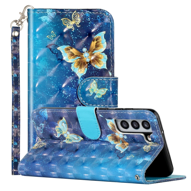 3D Pattern Horizontal Flip PU Leather Phone Case, For Samsung Galaxy S22 5G, For Samsung Galaxy S22+ 5G
