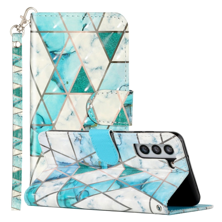 3D Pattern Horizontal Flip PU Leather Phone Case, For Samsung Galaxy S22 5G, For Samsung Galaxy S22+ 5G