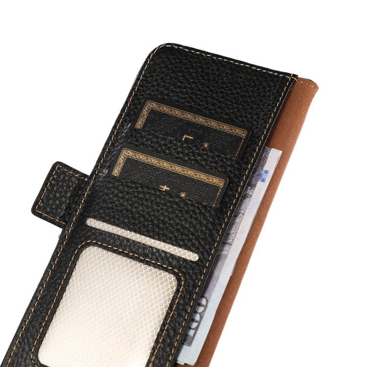 KHAZNEH Side-Magnetic Litchi Genuine Leather RFID Case, For iPhone 12 Pro Max, For iPhone 11, For iPhone 11 Pro, For iPhone 11 Pro Max