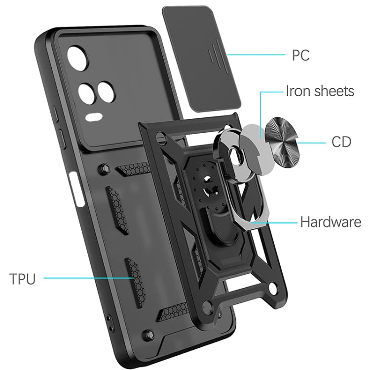 Sliding Camera Cover TPU+PC Phone Case, For vivo Y21s, For Samsung Galaxy A13 4G