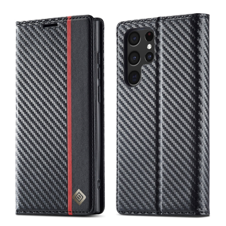 LC.IMEEKE Carbon Fiber Horizontal Flip Leather Phone Case, For Samsung Galaxy A13 5G, For Samsung Galaxy S22 Ultra 5G