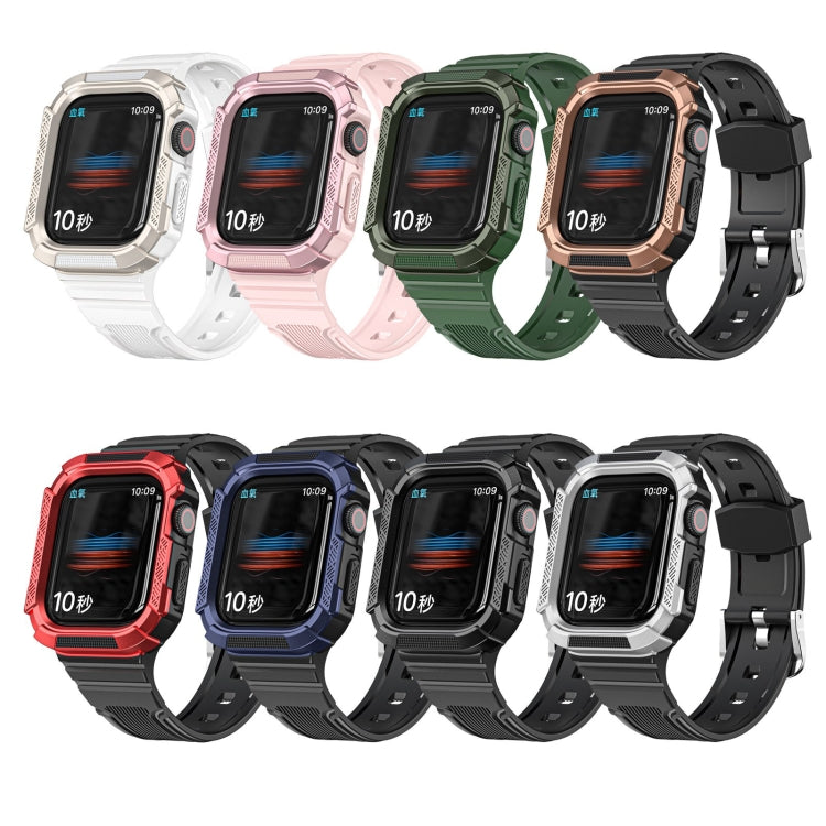 Two-color Armor Integrated Watchband For Apple Watch Series, 7 41mm / 6&SE&5&4 40mm, 7 45mm / 6&SE&5&4 44mm