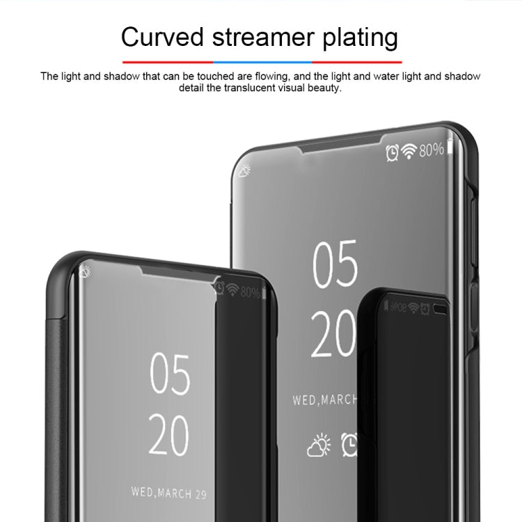 Plated Mirror Horizontal Flip Leather Case with Holder, For Xiaomi Mi Note10 / Note 10 Pro