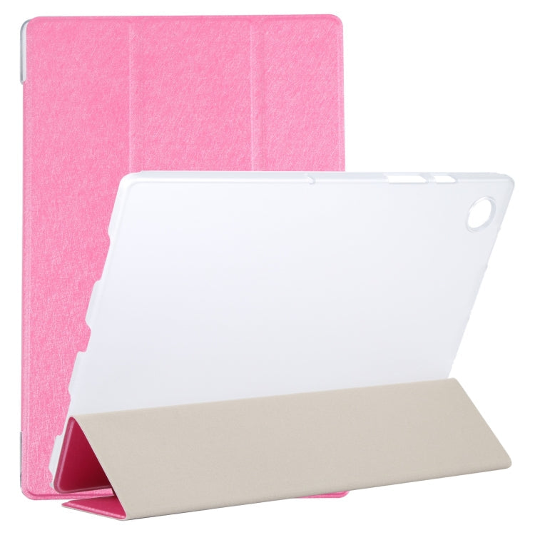 Silk Texture 3-fold Leather Tablet Case, For Samsung Galaxy Tab A8 10.5 2021 X200 / X205