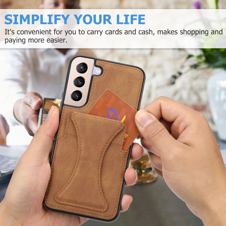 Ultra-thin Shockproof Phone Case with Holder, For Samsung Galaxy S22 5G, For Samsung Galaxy S22+ 5G, For Samsung Galaxy S22 Ultra 5G