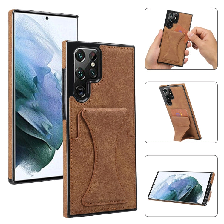 Ultra-thin Shockproof Phone Case with Holder, For Samsung Galaxy S22 5G, For Samsung Galaxy S22+ 5G, For Samsung Galaxy S22 Ultra 5G