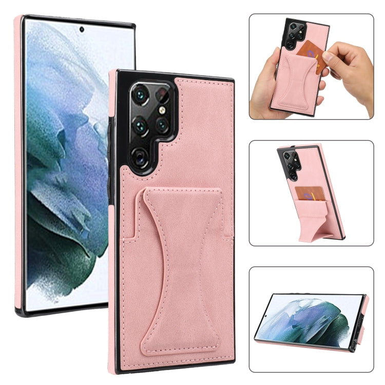 Ultra-thin Shockproof Phone Case with Holder, For Samsung Galaxy S22 5G, For Samsung Galaxy S22+ 5G, For Samsung Galaxy S22 Ultra 5G