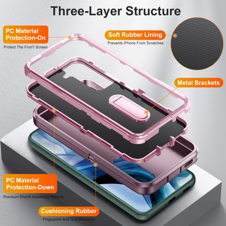 3 in 1 Rugged Holder Phone Case, For Samsung Galaxy S22 5G, For Samsung Galaxy S22+ 5G, For Samsung Galaxy S22 Ultra 5G