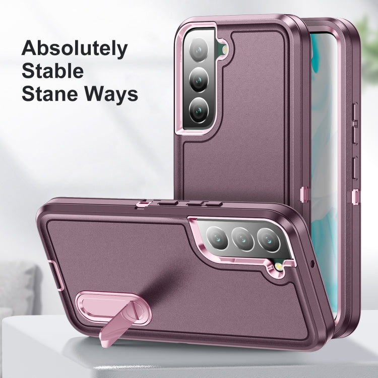 3 in 1 Rugged Holder Phone Case, For Samsung Galaxy S22 5G, For Samsung Galaxy S22+ 5G, For Samsung Galaxy S22 Ultra 5G
