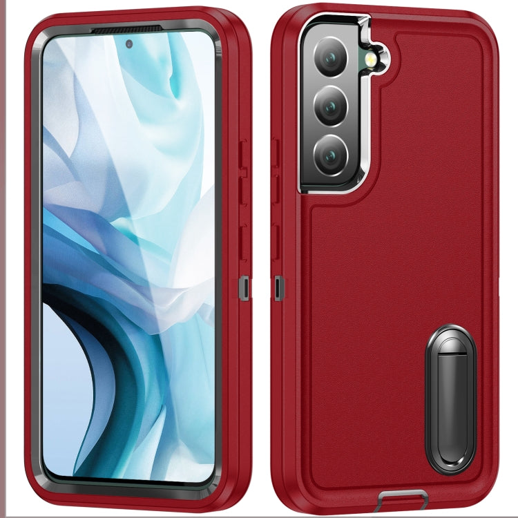 3 in 1 Rugged Holder Phone Case, For Samsung Galaxy S22 5G, For Samsung Galaxy S22+ 5G, For Samsung Galaxy S22 Ultra 5G