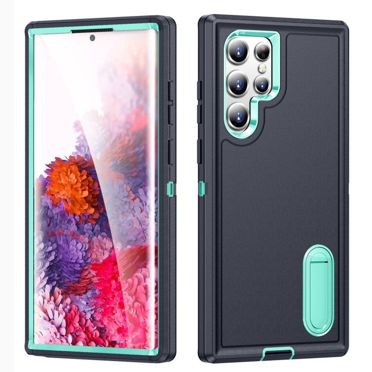 3 in 1 Rugged Holder Phone Case, For Samsung Galaxy S22 5G, For Samsung Galaxy S22+ 5G, For Samsung Galaxy S22 Ultra 5G