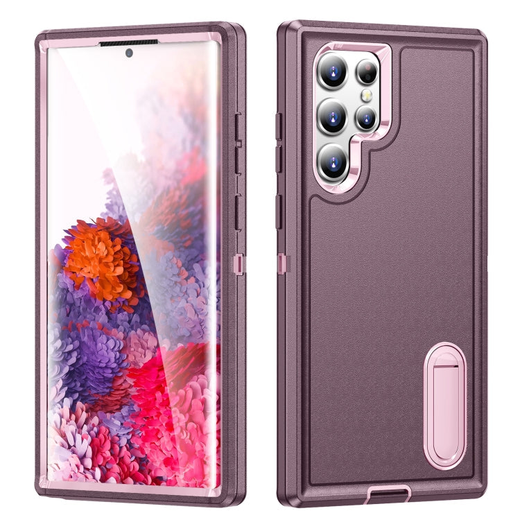 3 in 1 Rugged Holder Phone Case, For Samsung Galaxy S22 5G, For Samsung Galaxy S22+ 5G, For Samsung Galaxy S22 Ultra 5G