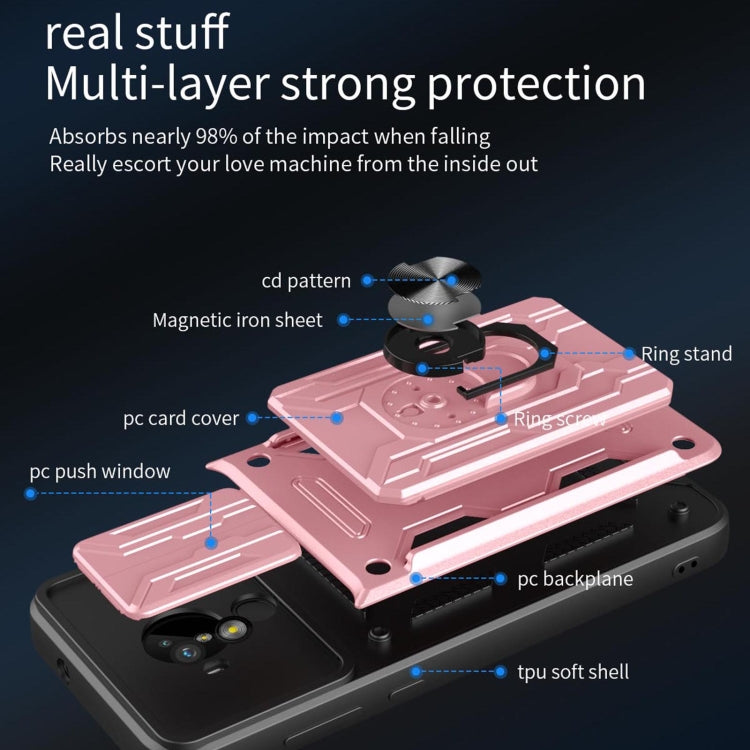 Sliding Camshield Card Phone Case, For Nokia C1, For Nokia C10, For Nokia C30, For Nokia G10