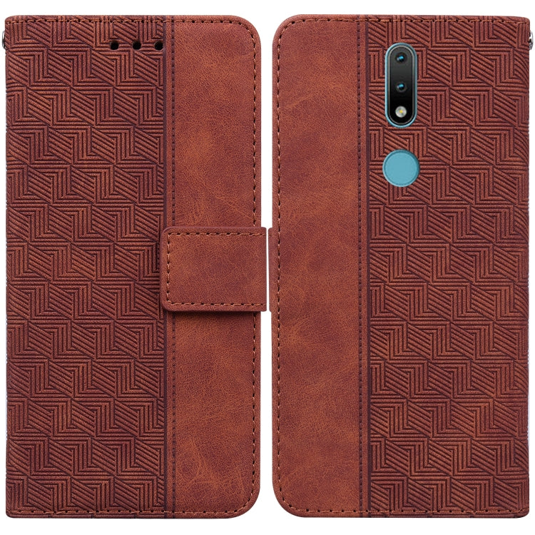 Geometric Embossed Leather Phone Case, For Nokia G300, For Nokia XR20, For Nokia 1.4, For Nokia 2.4