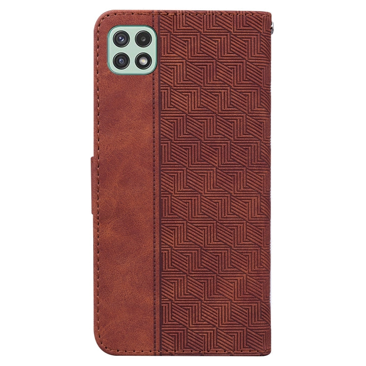 Geometric Embossed Leather Phone Case, For Samsung Galaxy A22 5G, For Samsung Galaxy A03 164mm, For Samsung Galaxy A03 166mm, For Samsung Galaxy A03 Core