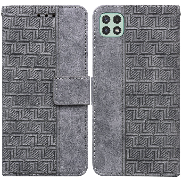 Geometric Embossed Leather Phone Case, For Samsung Galaxy A22 5G, For Samsung Galaxy A03 164mm, For Samsung Galaxy A03 166mm, For Samsung Galaxy A03 Core