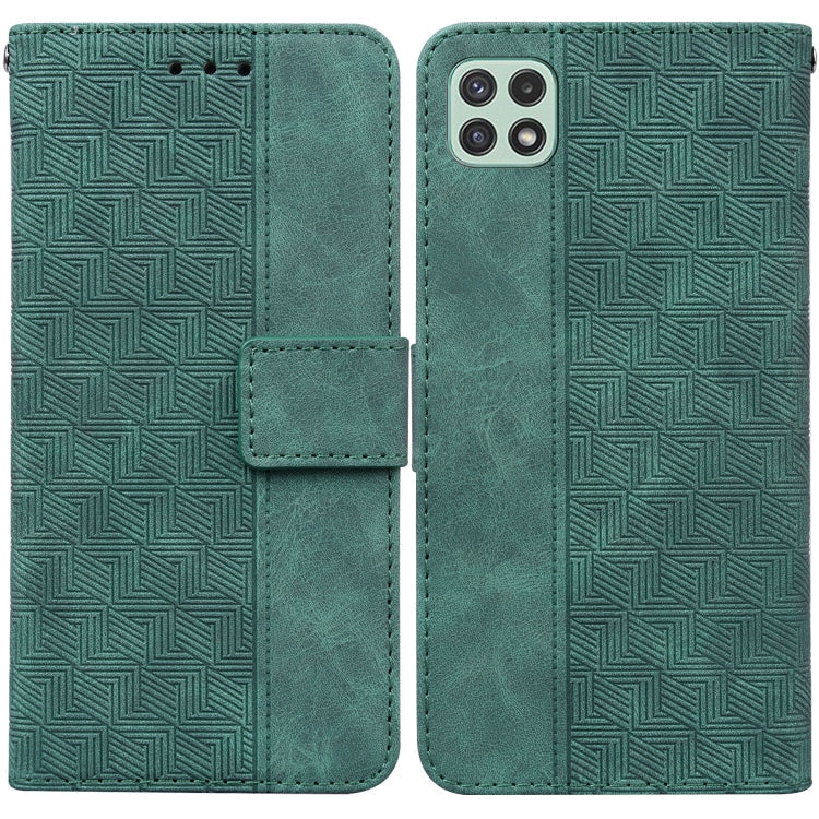 Geometric Embossed Leather Phone Case, For Samsung Galaxy A22 5G, For Samsung Galaxy A03 164mm, For Samsung Galaxy A03 166mm, For Samsung Galaxy A03 Core