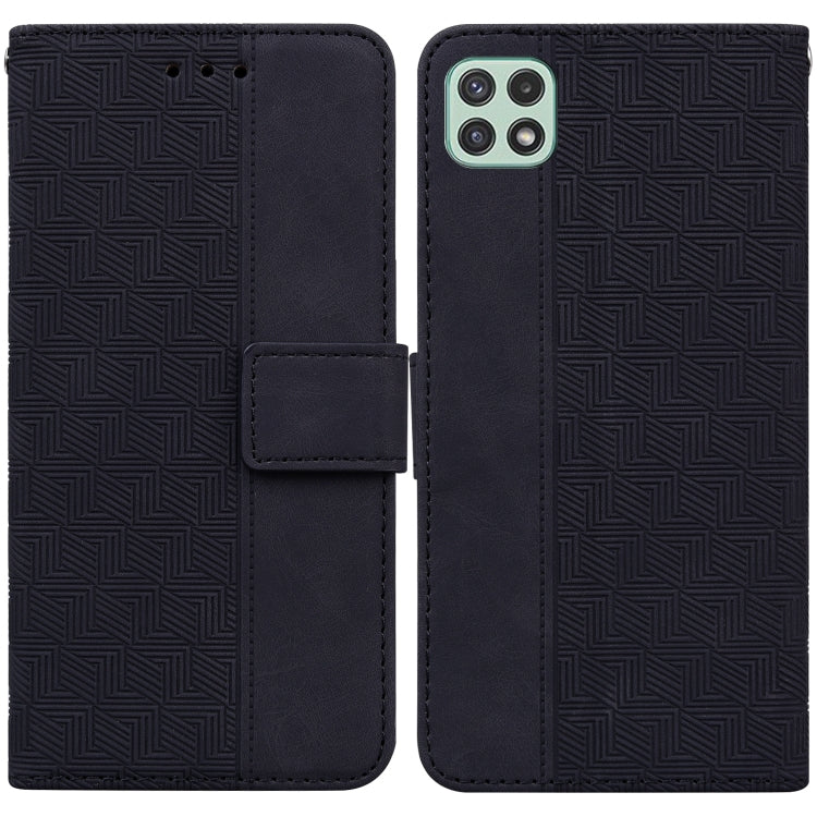 Geometric Embossed Leather Phone Case, For Samsung Galaxy A22 5G, For Samsung Galaxy A03 164mm, For Samsung Galaxy A03 166mm, For Samsung Galaxy A03 Core