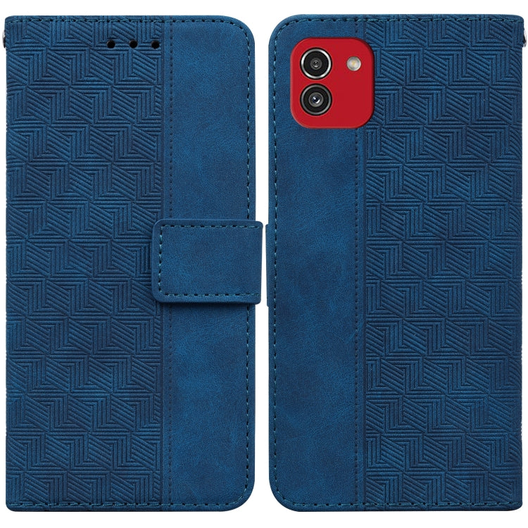 Geometric Embossed Leather Phone Case, For Samsung Galaxy A22 5G, For Samsung Galaxy A03 164mm, For Samsung Galaxy A03 166mm, For Samsung Galaxy A03 Core