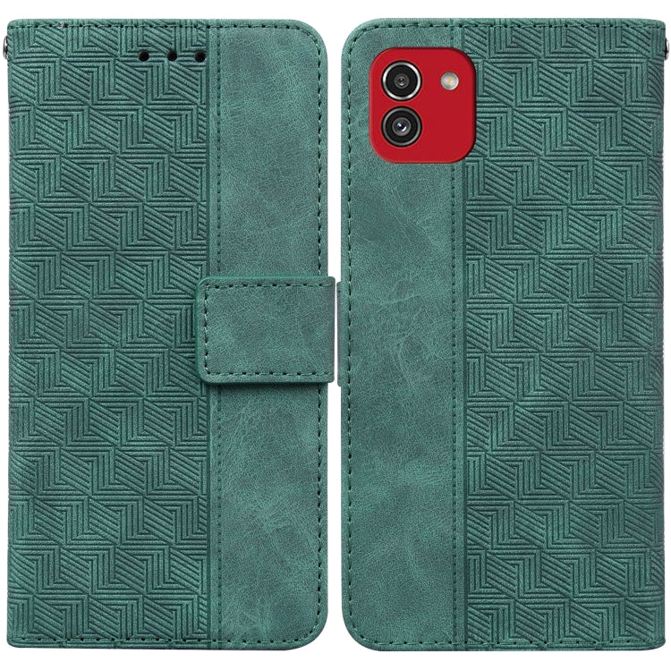 Geometric Embossed Leather Phone Case, For Samsung Galaxy A22 5G, For Samsung Galaxy A03 164mm, For Samsung Galaxy A03 166mm, For Samsung Galaxy A03 Core