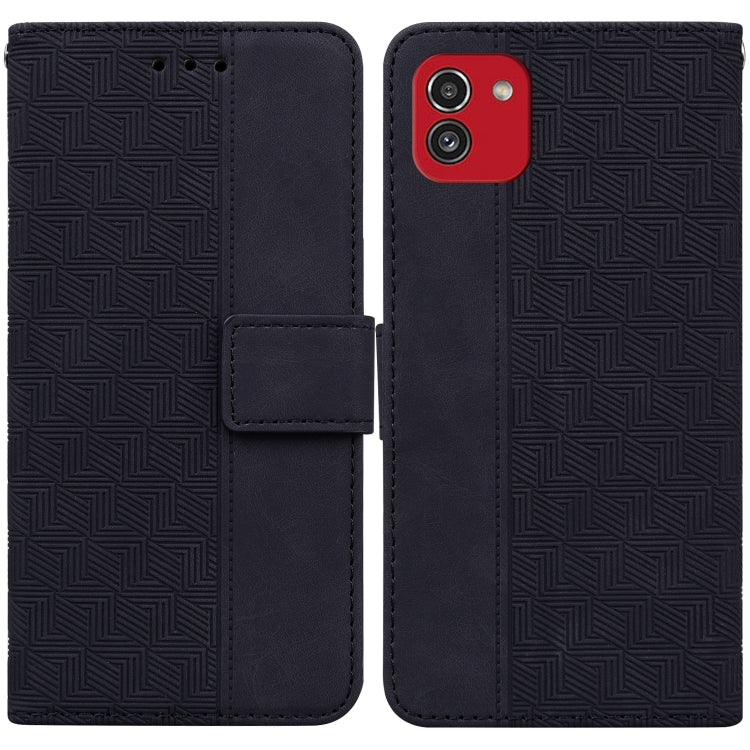 Geometric Embossed Leather Phone Case, For Samsung Galaxy A22 5G, For Samsung Galaxy A03 164mm, For Samsung Galaxy A03 166mm, For Samsung Galaxy A03 Core