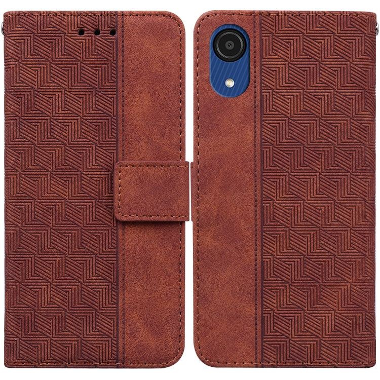 Geometric Embossed Leather Phone Case, For Samsung Galaxy A22 5G, For Samsung Galaxy A03 164mm, For Samsung Galaxy A03 166mm, For Samsung Galaxy A03 Core