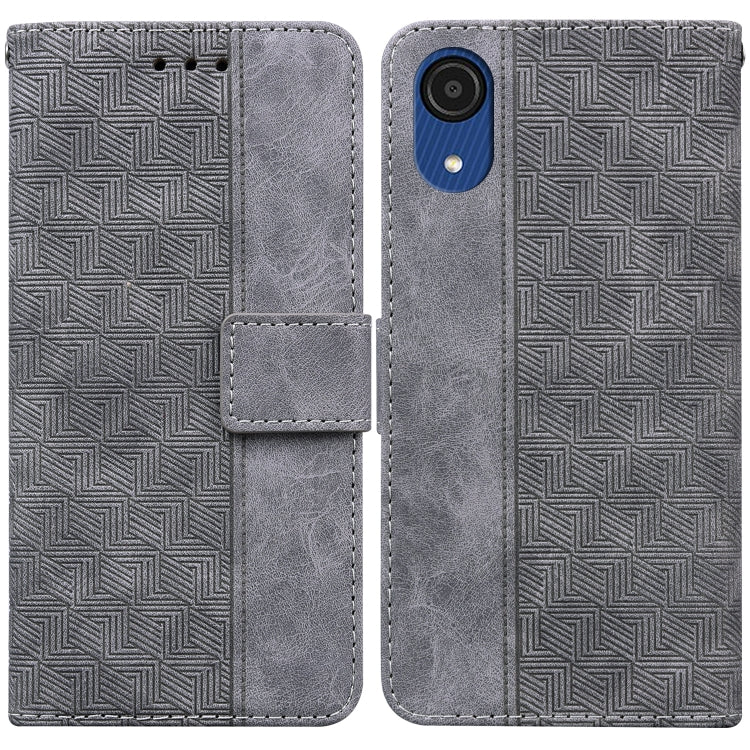 Geometric Embossed Leather Phone Case, For Samsung Galaxy A22 5G, For Samsung Galaxy A03 164mm, For Samsung Galaxy A03 166mm, For Samsung Galaxy A03 Core