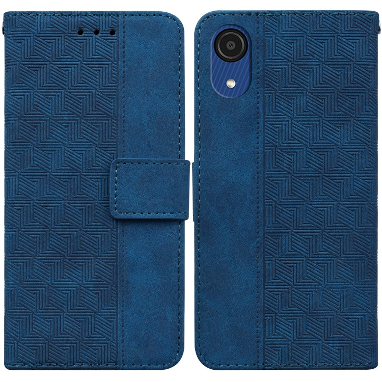 Geometric Embossed Leather Phone Case, For Samsung Galaxy A22 5G, For Samsung Galaxy A03 164mm, For Samsung Galaxy A03 166mm, For Samsung Galaxy A03 Core