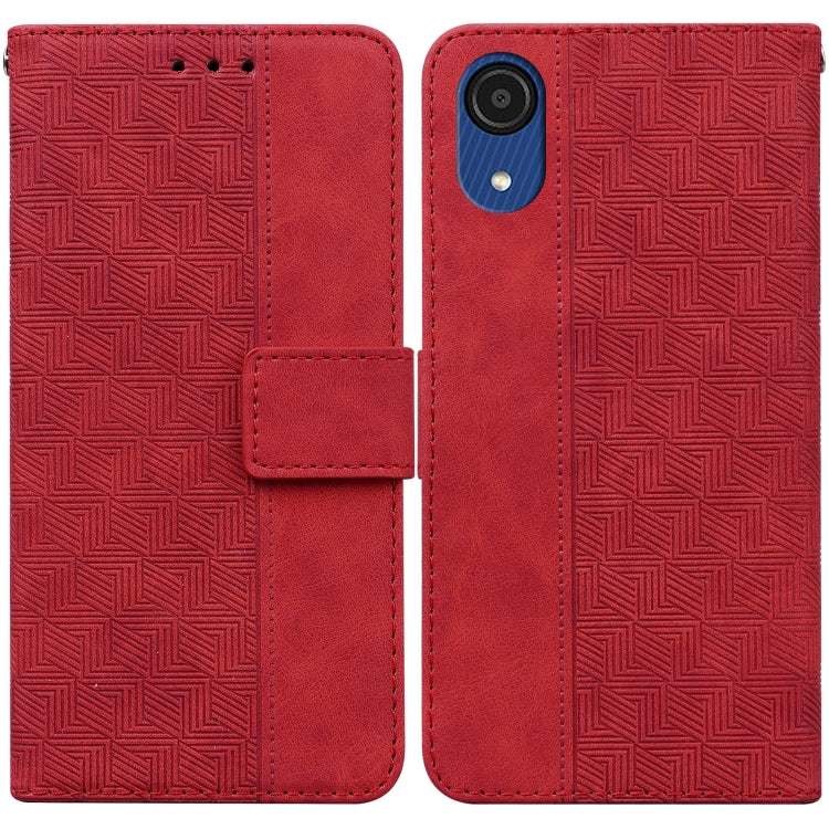 Geometric Embossed Leather Phone Case, For Samsung Galaxy A22 5G, For Samsung Galaxy A03 164mm, For Samsung Galaxy A03 166mm, For Samsung Galaxy A03 Core