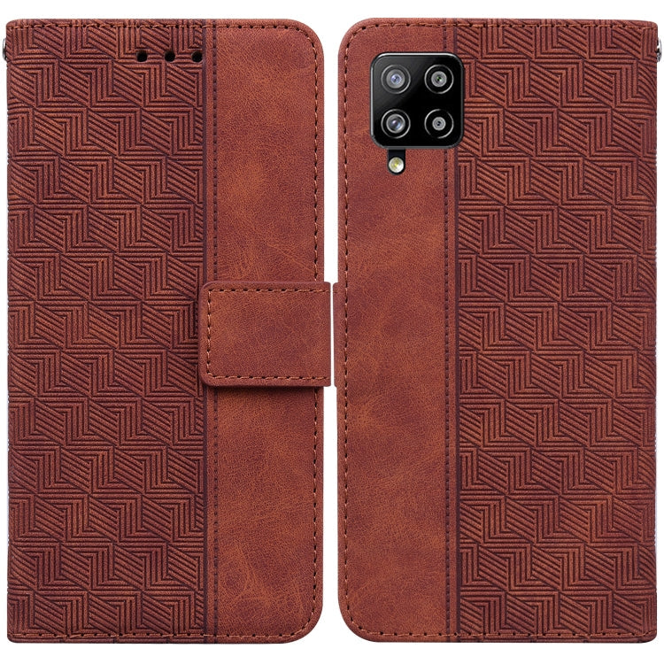 Geometric Embossed Leather Phone Case, For Samsung Galaxy M42 5G, For Samsung Galaxy A51, For Samsung Galaxy A51 5G, For Samsung Galaxy A52 4G / 5G