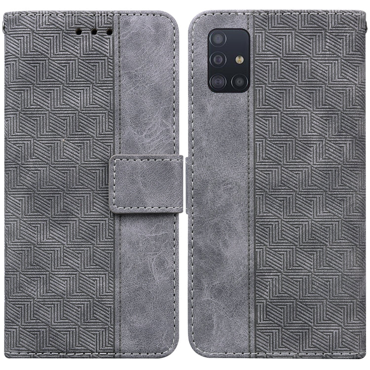 Geometric Embossed Leather Phone Case, For Samsung Galaxy M42 5G, For Samsung Galaxy A51, For Samsung Galaxy A51 5G, For Samsung Galaxy A52 4G / 5G