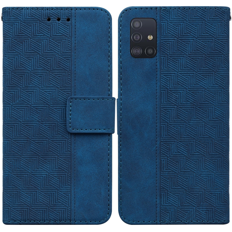 Geometric Embossed Leather Phone Case, For Samsung Galaxy M42 5G, For Samsung Galaxy A51, For Samsung Galaxy A51 5G, For Samsung Galaxy A52 4G / 5G
