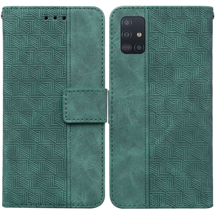 Geometric Embossed Leather Phone Case, For Samsung Galaxy M42 5G, For Samsung Galaxy A51, For Samsung Galaxy A51 5G, For Samsung Galaxy A52 4G / 5G