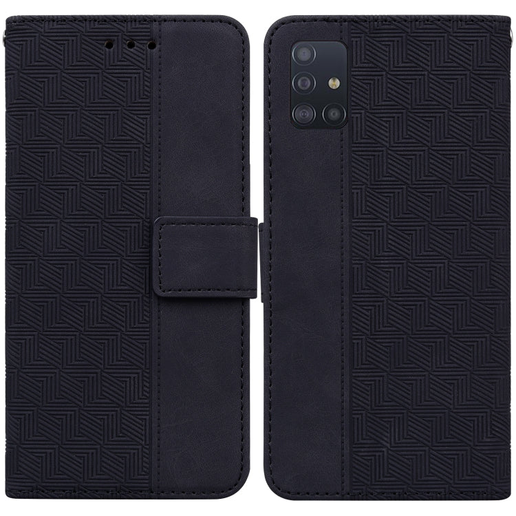 Geometric Embossed Leather Phone Case, For Samsung Galaxy M42 5G, For Samsung Galaxy A51, For Samsung Galaxy A51 5G, For Samsung Galaxy A52 4G / 5G
