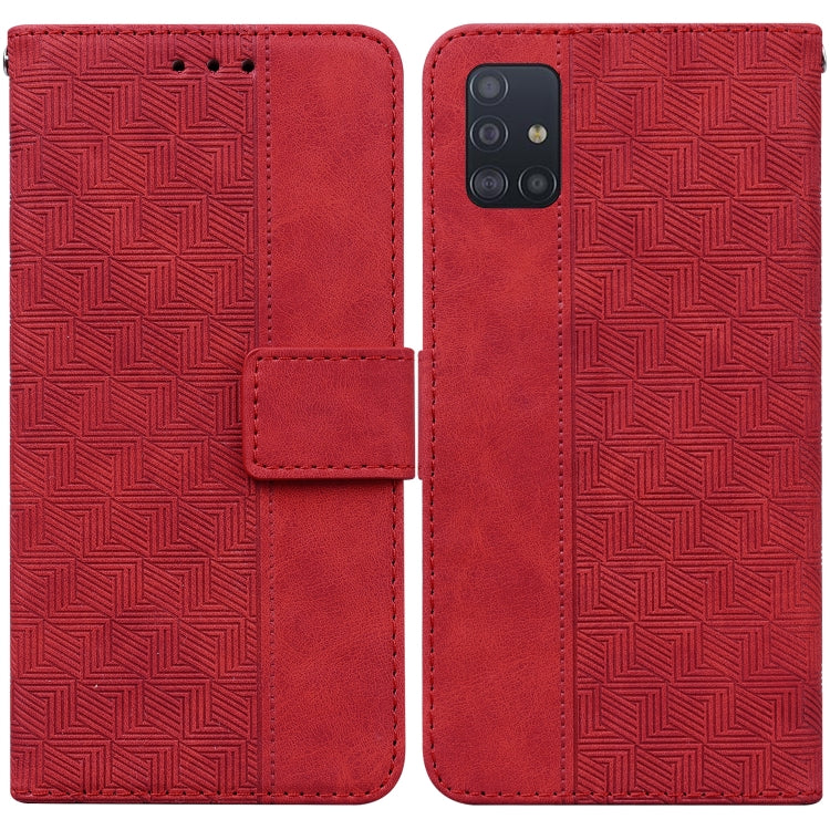 Geometric Embossed Leather Phone Case, For Samsung Galaxy M42 5G, For Samsung Galaxy A51, For Samsung Galaxy A51 5G, For Samsung Galaxy A52 4G / 5G