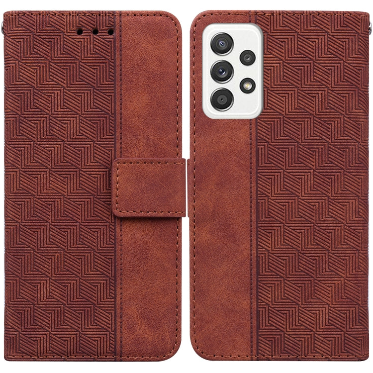 Geometric Embossed Leather Phone Case, For Samsung Galaxy M42 5G, For Samsung Galaxy A51, For Samsung Galaxy A51 5G, For Samsung Galaxy A52 4G / 5G